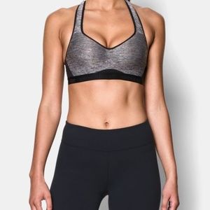 NWT Under Armour Armour High Sports Bra Char/Black 1259953 38D
